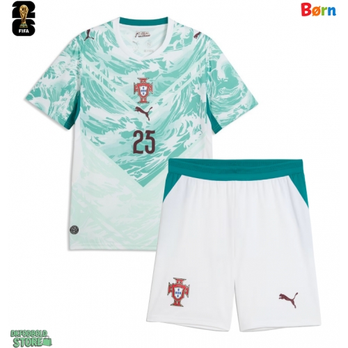 Portugal Nuno Mendes #25 Replika Babytøj Udebanesæt Børn VM 2026 Kortærmet (+ Korte bukser)